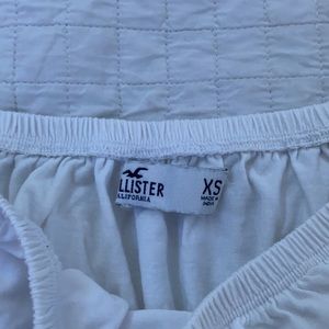 hollister plain white crop top